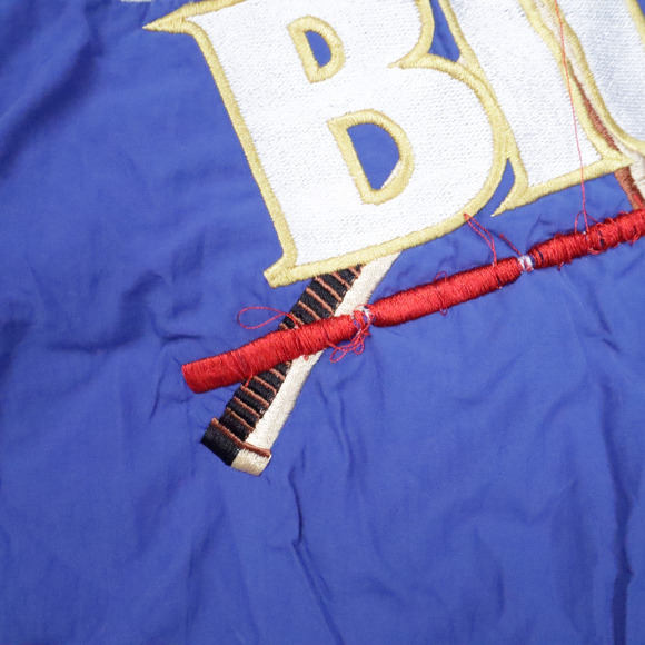 Vintage Imported Labatt Blue Hockey Small Blue Long Sleeve Zip Snap Jacket - Picture 10 of 16